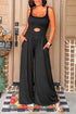 Black Peekaboo Wide Leg Square Neck Sleeveless Jumpsuit